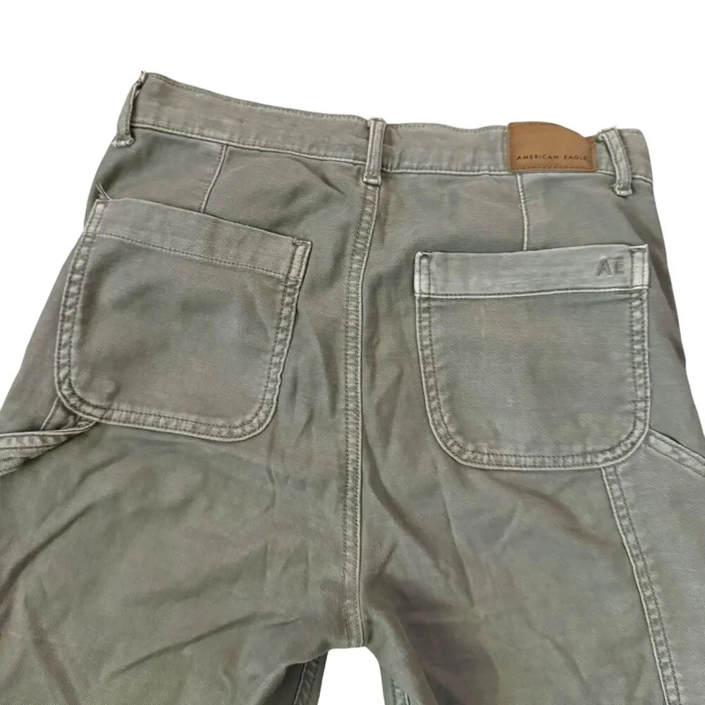 American Eagle Carpenter Patchwork‎ Stretch Utility Pants Womens Size 0 Green